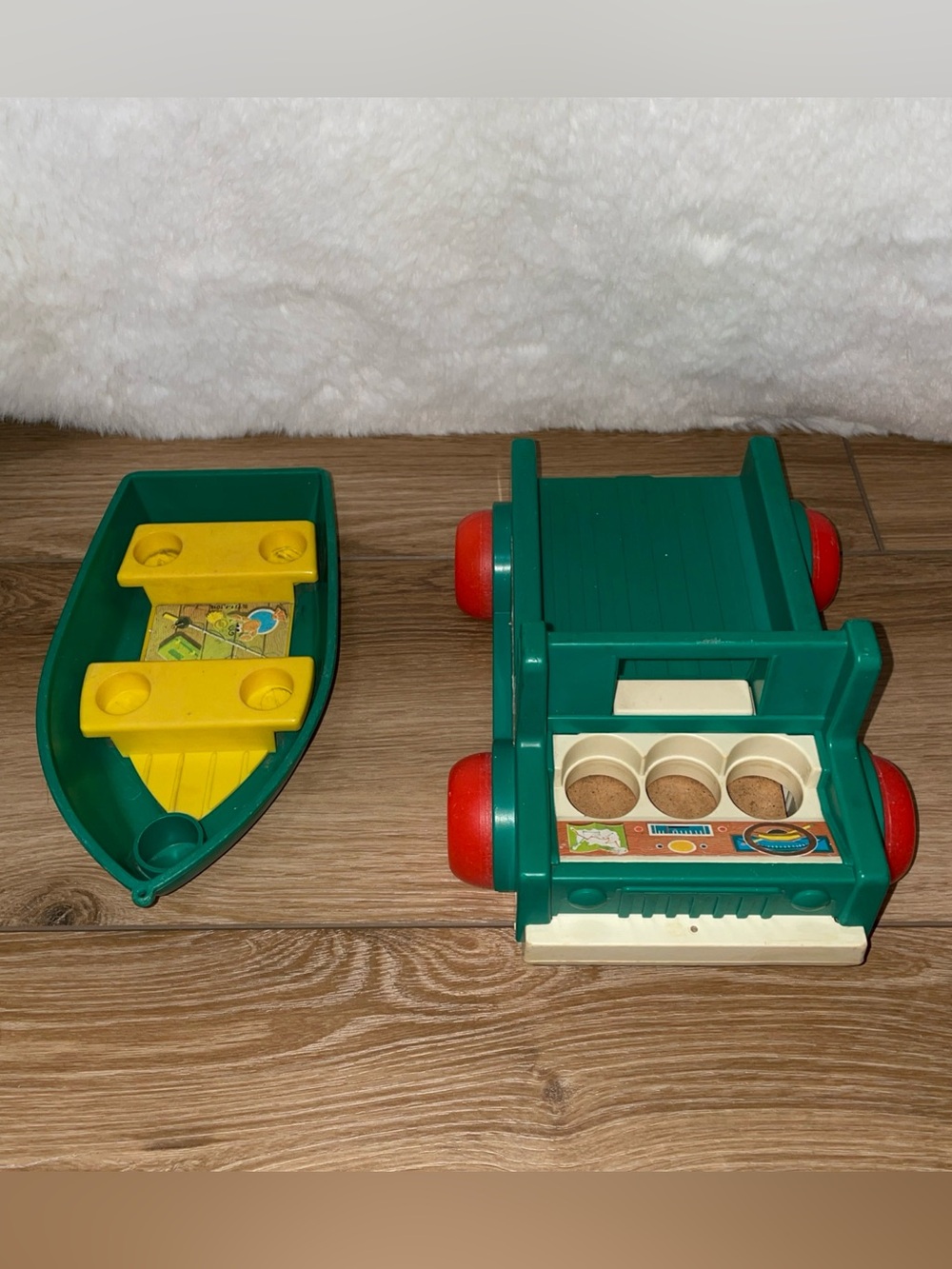 Vintage Fisher Price Little People Play Family Camper Truck & Boat Only #994